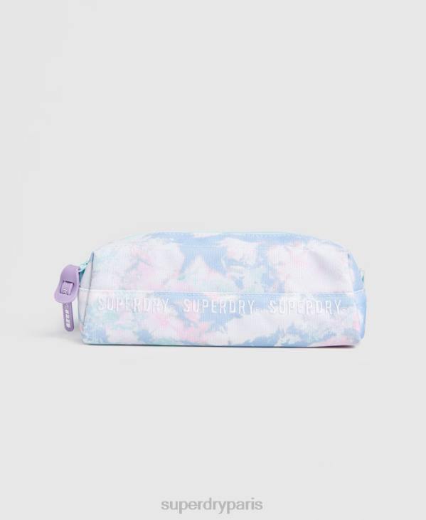 Superdry femmes trousse à crayons série répétée D64Z6708 accessoires bleu clair