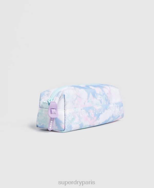 Superdry femmes trousse à crayons série répétée D64Z6708 accessoires bleu clair