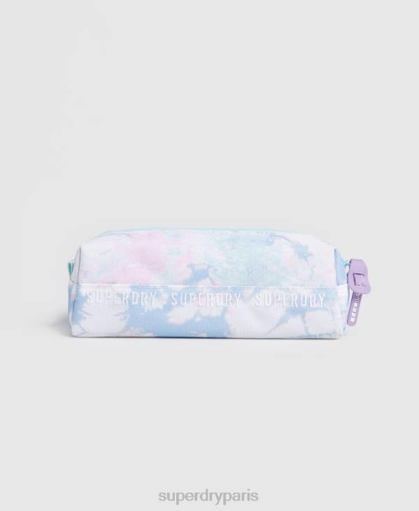 Superdry femmes trousse à crayons série répétée D64Z6708 accessoires bleu clair