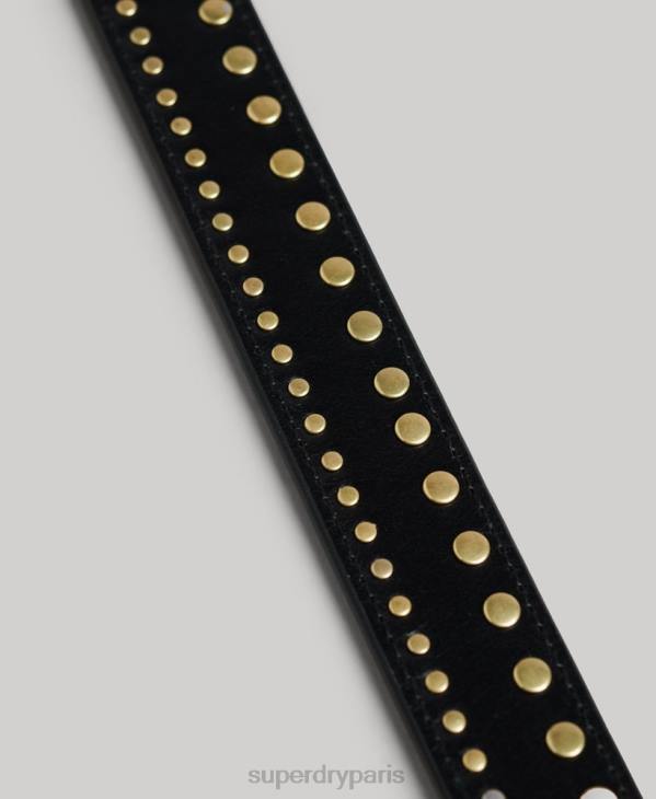 Superdry femmes ceinture en cuir western D64Z4216 accessoires noir