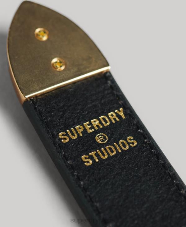 Superdry femmes ceinture en cuir western D64Z4216 accessoires noir