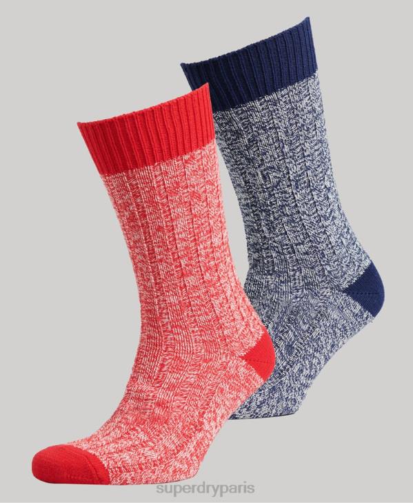Superdry femmes lot de chaussettes de randonnée en coton bio D64Z4227 accessoires multi