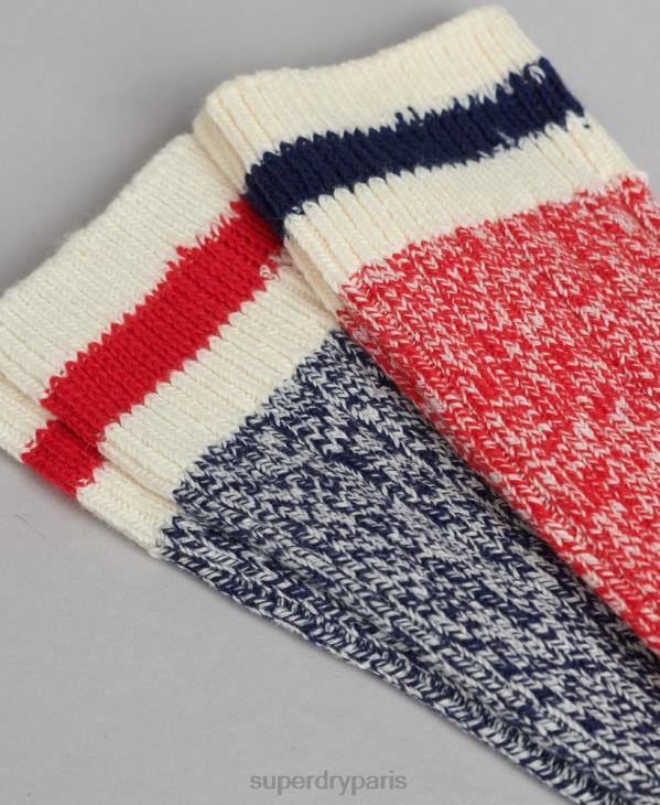 Superdry femmes lot de chaussettes de randonnée en coton bio D64Z4340 accessoires multi