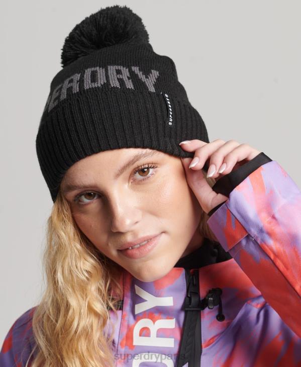 Superdry femmes bonnet de neige D64Z4108 accessoires noir