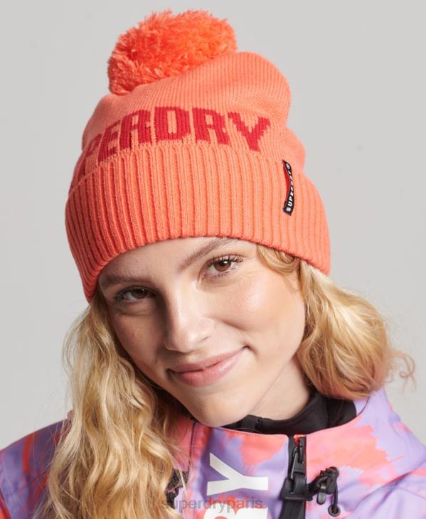 Superdry femmes bonnet de neige D64Z4109 accessoires corail