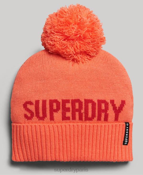 Superdry femmes bonnet de neige D64Z4109 accessoires corail