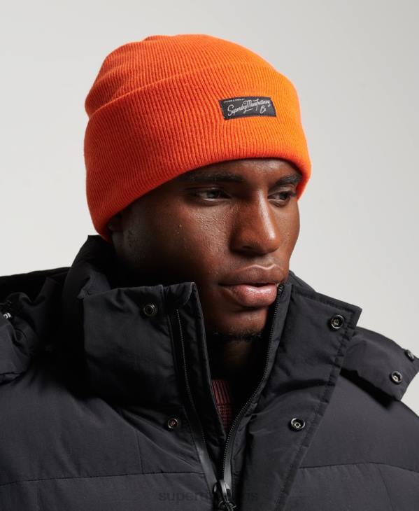 Superdry femmes bonnet à logo D64Z1681 accessoires orange