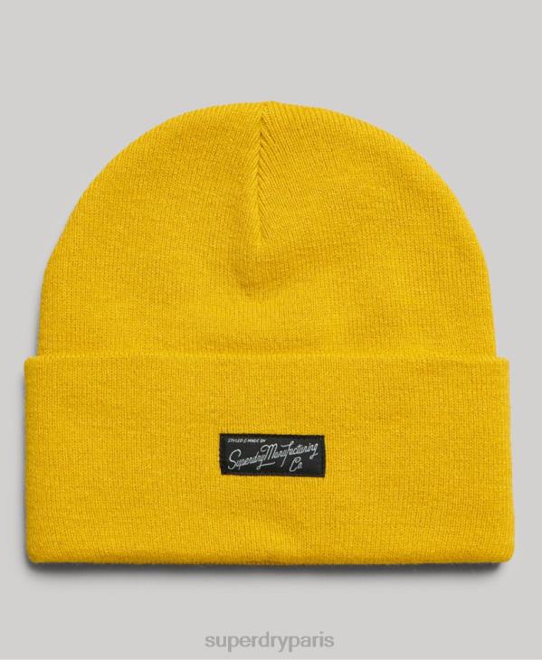 Superdry femmes bonnet à logo D64Z1682 accessoires jaune