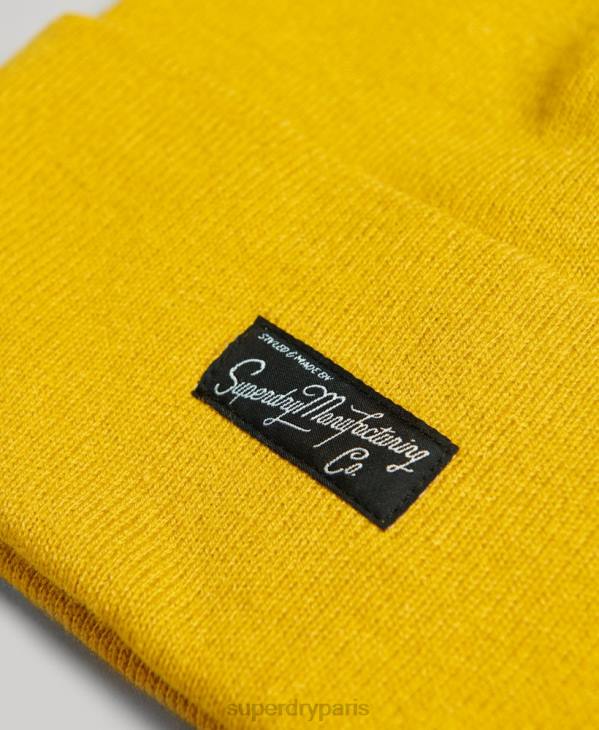 Superdry femmes bonnet à logo D64Z1682 accessoires jaune