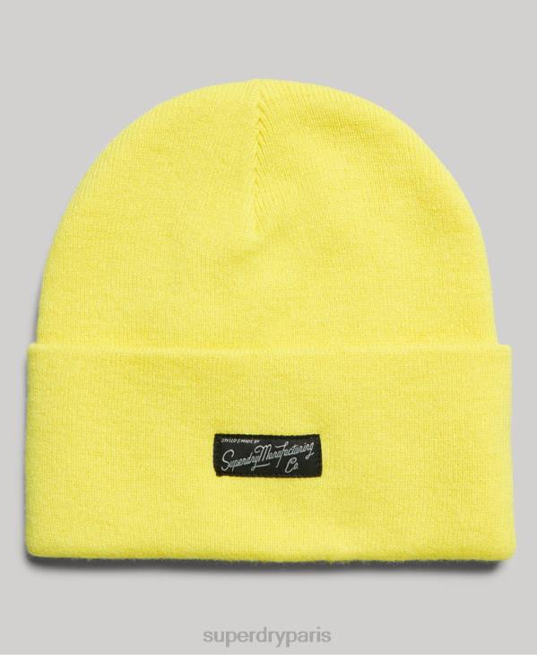 Superdry femmes bonnet à logo D64Z1683 accessoires jaune