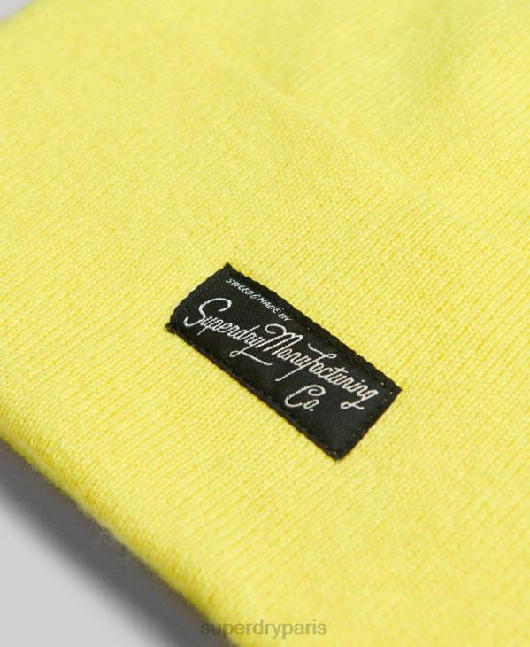 Superdry femmes bonnet à logo D64Z1683 accessoires jaune