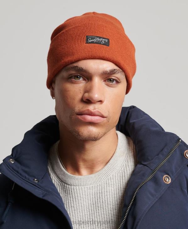 Superdry femmes bonnet à logo D64Z1686 accessoires brun