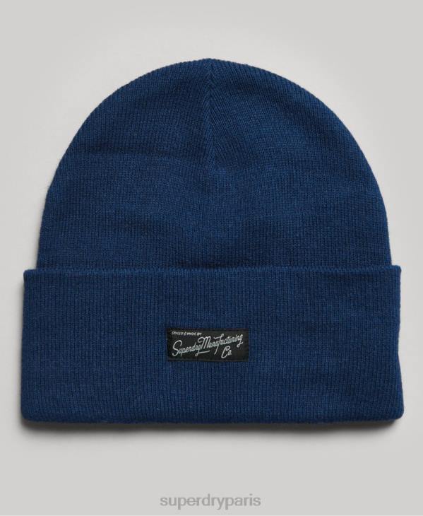 Superdry femmes bonnet à logo D64Z1687 accessoires bleu
