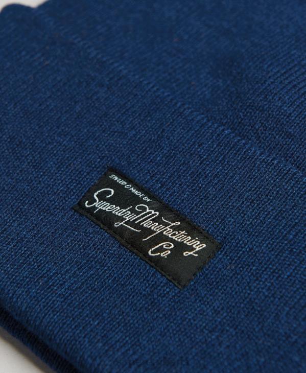 Superdry femmes bonnet à logo D64Z1687 accessoires bleu