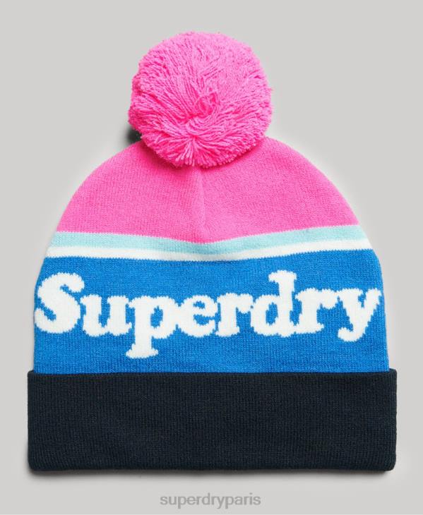 Superdry femmes bonnet à logo D64Z4223 accessoires rose