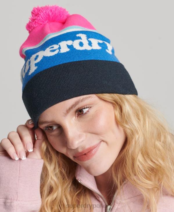 Superdry femmes bonnet à logo D64Z4223 accessoires rose