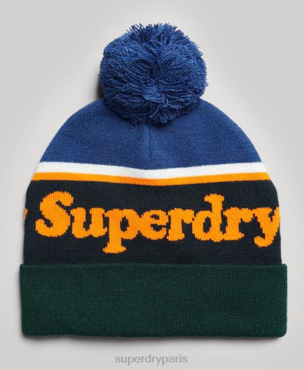 Superdry femmes bonnet à logo D64Z4234 accessoires marine