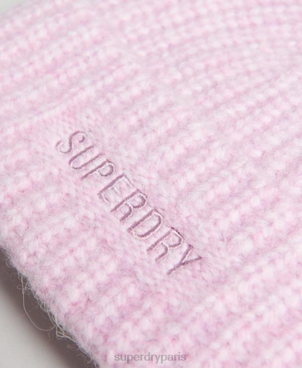 Superdry femmes bonnet nervuré essentiel D64Z4224 accessoires rose