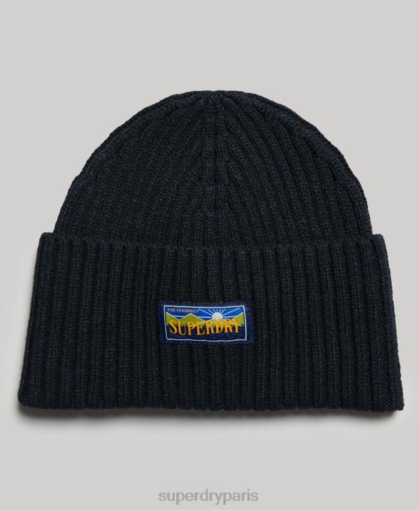 Superdry femmes bonnet radar en laine mélangée D64Z1694 accessoires marine