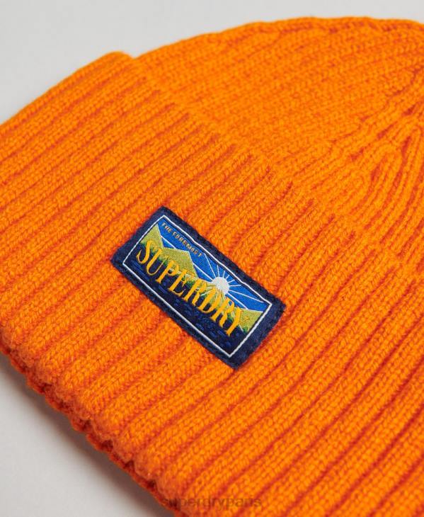 Superdry femmes bonnet radar en laine mélangée D64Z4245 accessoires orange