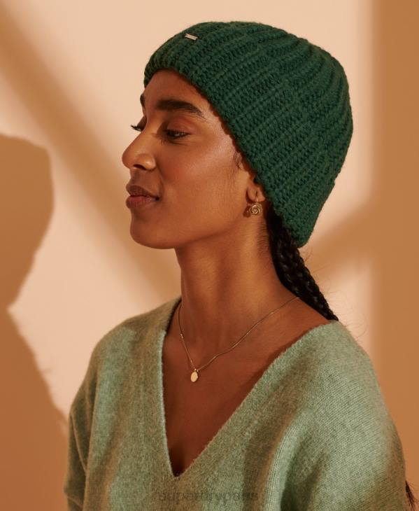 Superdry femmes bonnet super épais D64Z6672 accessoires vert