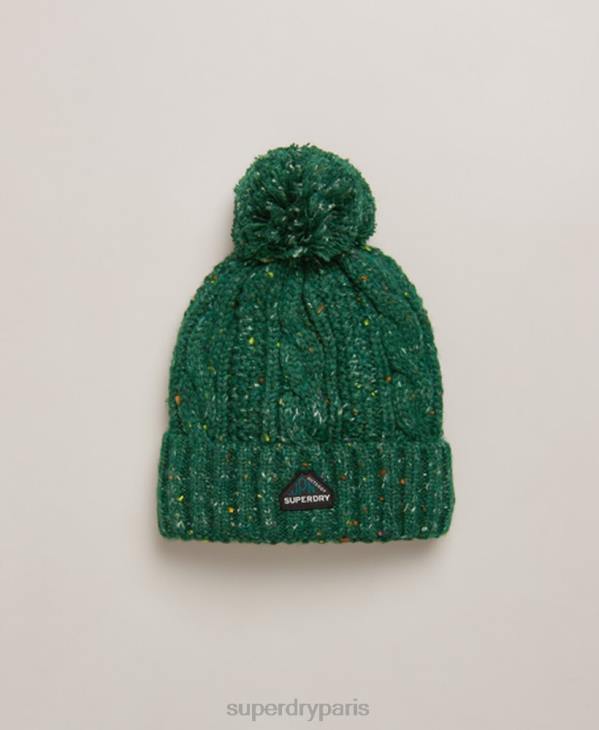 Superdry femmes bonnet à torsades gracie D64Z4321 accessoires vert
