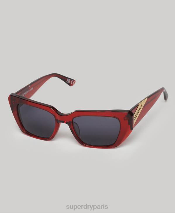 Superdry femmes lunettes de soleil angulaires sdr 90s D64Z2086 accessoires rouge