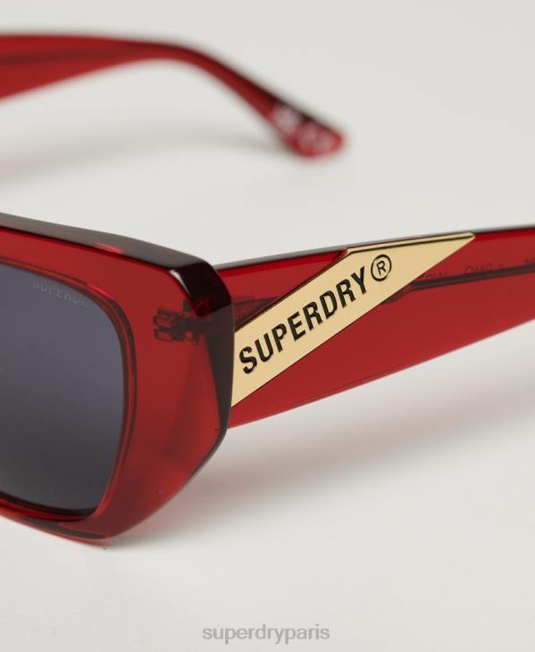 Superdry femmes lunettes de soleil angulaires sdr 90s D64Z2086 accessoires rouge