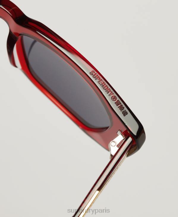 Superdry femmes lunettes de soleil angulaires sdr 90s D64Z2086 accessoires rouge