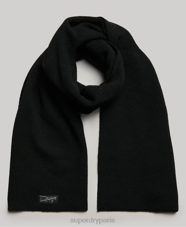 Superdry femmes écharpe classique vintage D64Z4229 accessoires noir