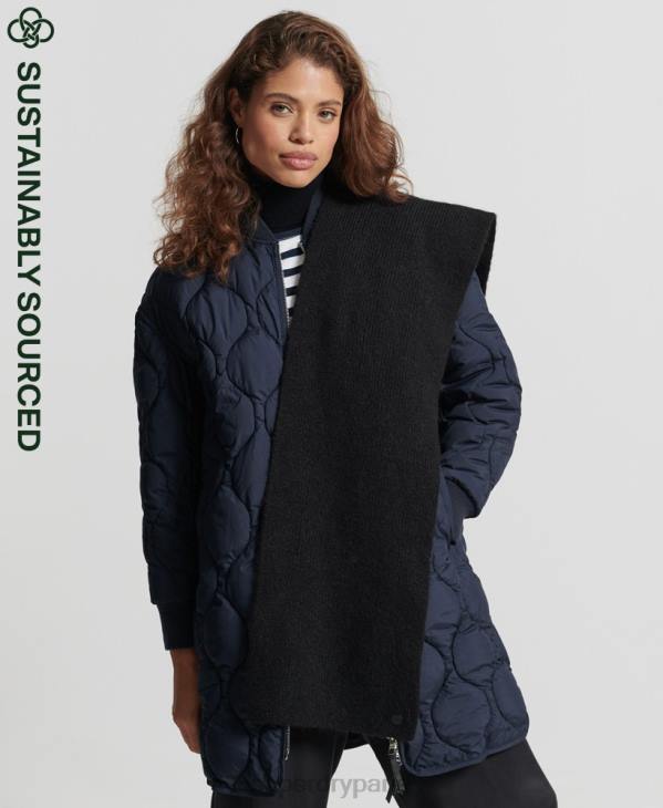 Superdry femmes écharpe de luxe D64Z6617 accessoires noir