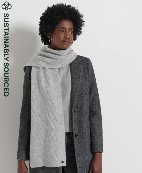 Superdry femmes écharpe de luxe D64Z6619 accessoires gris clair