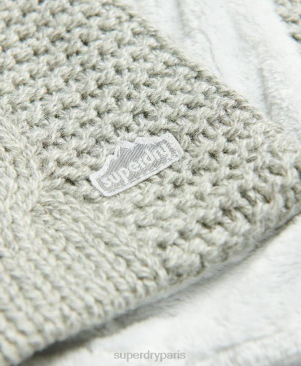 Superdry femmes écharpe en maille torsadée D64Z4250 accessoires gris clair