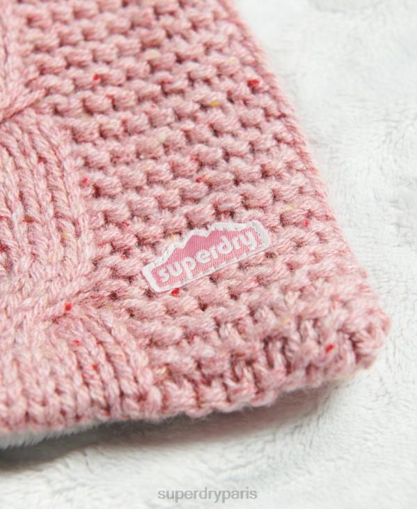 Superdry femmes écharpe en maille torsadée D64Z4252 accessoires rose