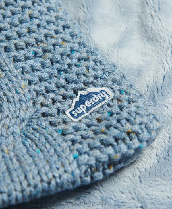 Superdry femmes écharpe en maille torsadée D64Z4253 accessoires bleu clair