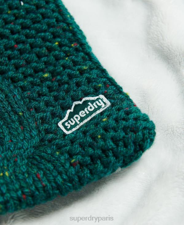 Superdry femmes écharpe en maille torsadée D64Z4254 accessoires vert