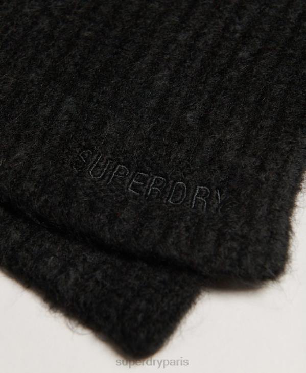 Superdry femmes écharpe nervurée essentielle D64Z4240 accessoires noir