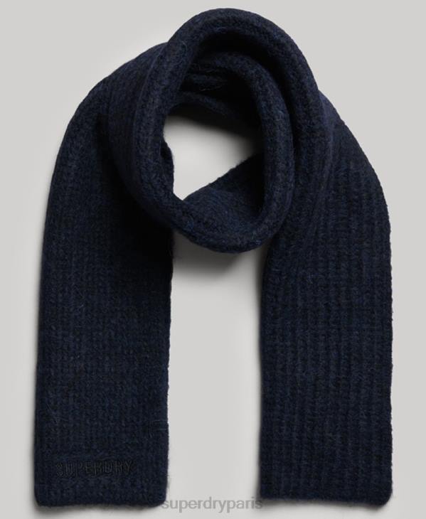 Superdry femmes écharpe nervurée essentielle D64Z4241 accessoires marine