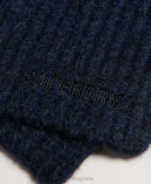 Superdry femmes écharpe nervurée essentielle D64Z4241 accessoires marine