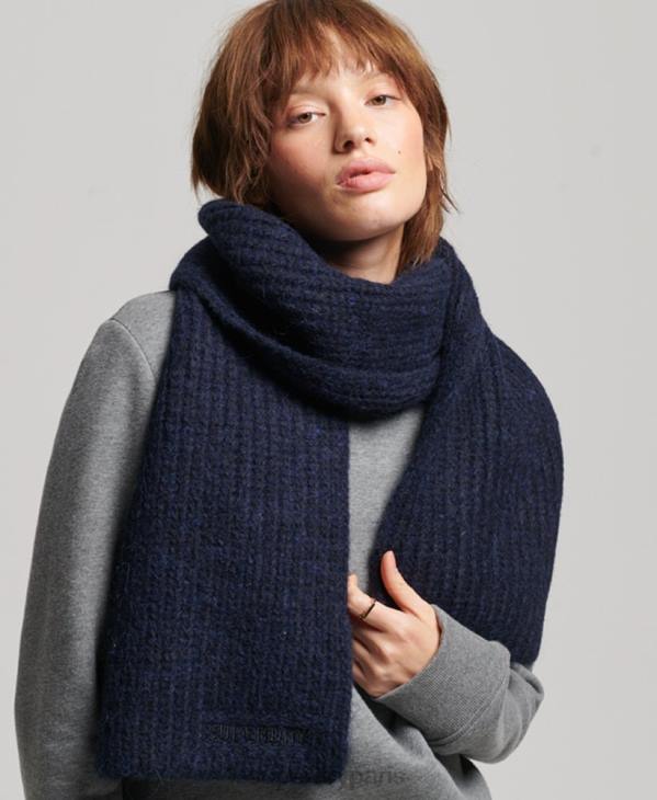 Superdry femmes écharpe nervurée essentielle D64Z4241 accessoires marine