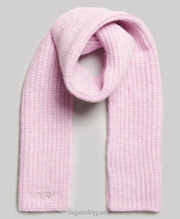 Superdry femmes écharpe nervurée essentielle D64Z4242 accessoires rose