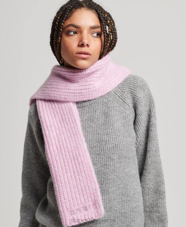 Superdry femmes écharpe nervurée essentielle D64Z4242 accessoires rose