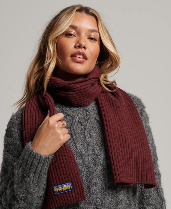 Superdry femmes écharpe radar en laine mélangée D64Z4246 accessoires rouge