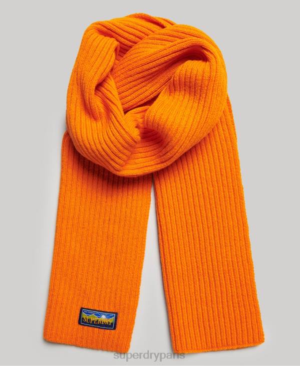 Superdry femmes écharpe radar en laine mélangée D64Z4247 accessoires orange
