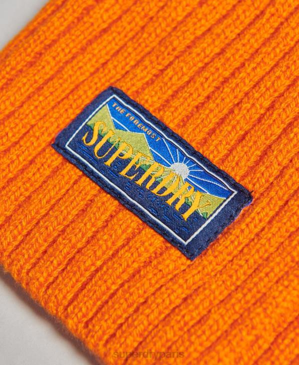 Superdry femmes écharpe radar en laine mélangée D64Z4247 accessoires orange