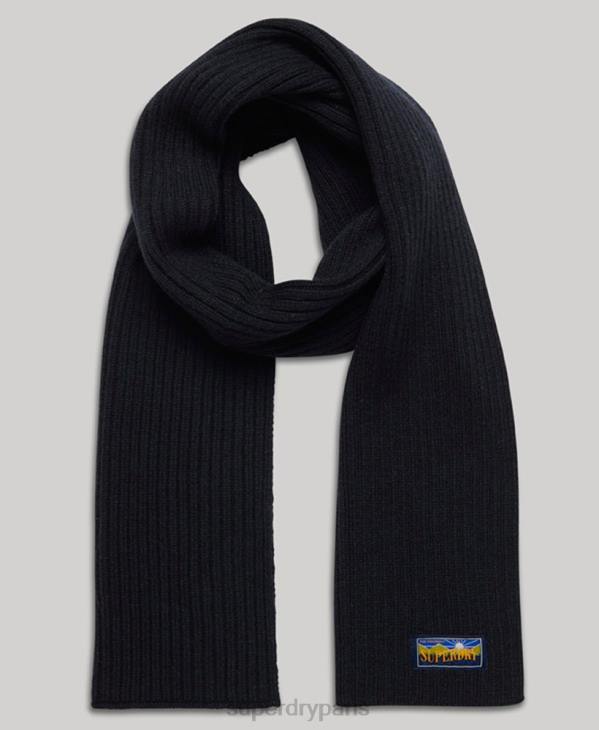 Superdry femmes écharpe radar en laine mélangée D64Z4249 accessoires marine