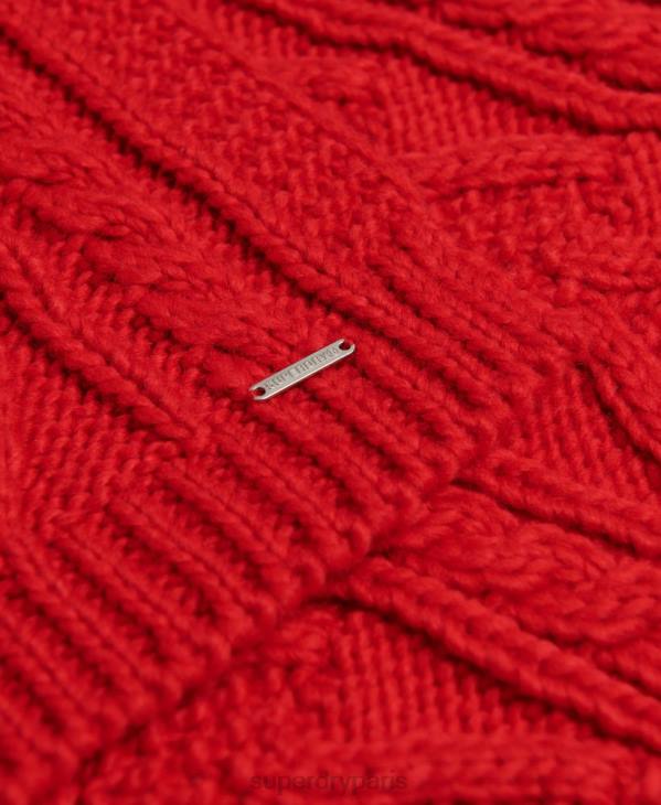 Superdry femmes écharpe à torsades lannah D64Z4323 accessoires rouge