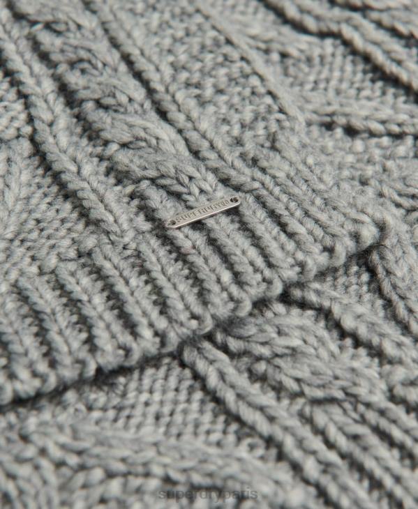 Superdry femmes écharpe à torsades lannah D64Z4327 accessoires gris