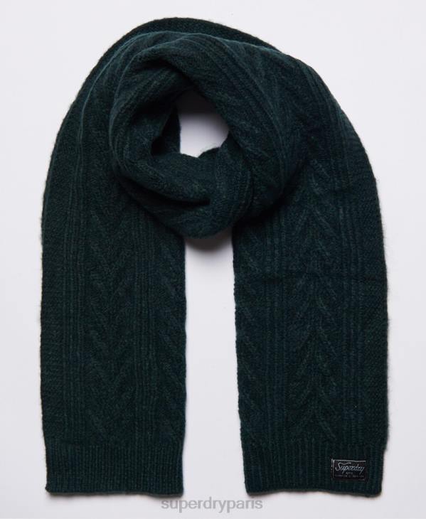 Superdry femmes foulard cable lux D64Z4301 accessoires vert