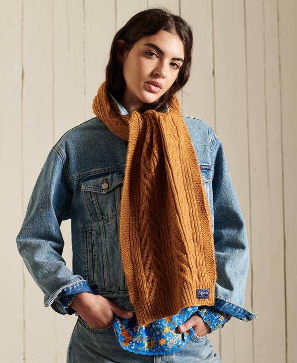 Superdry femmes foulard cable lux D64Z4303 accessoires jaune